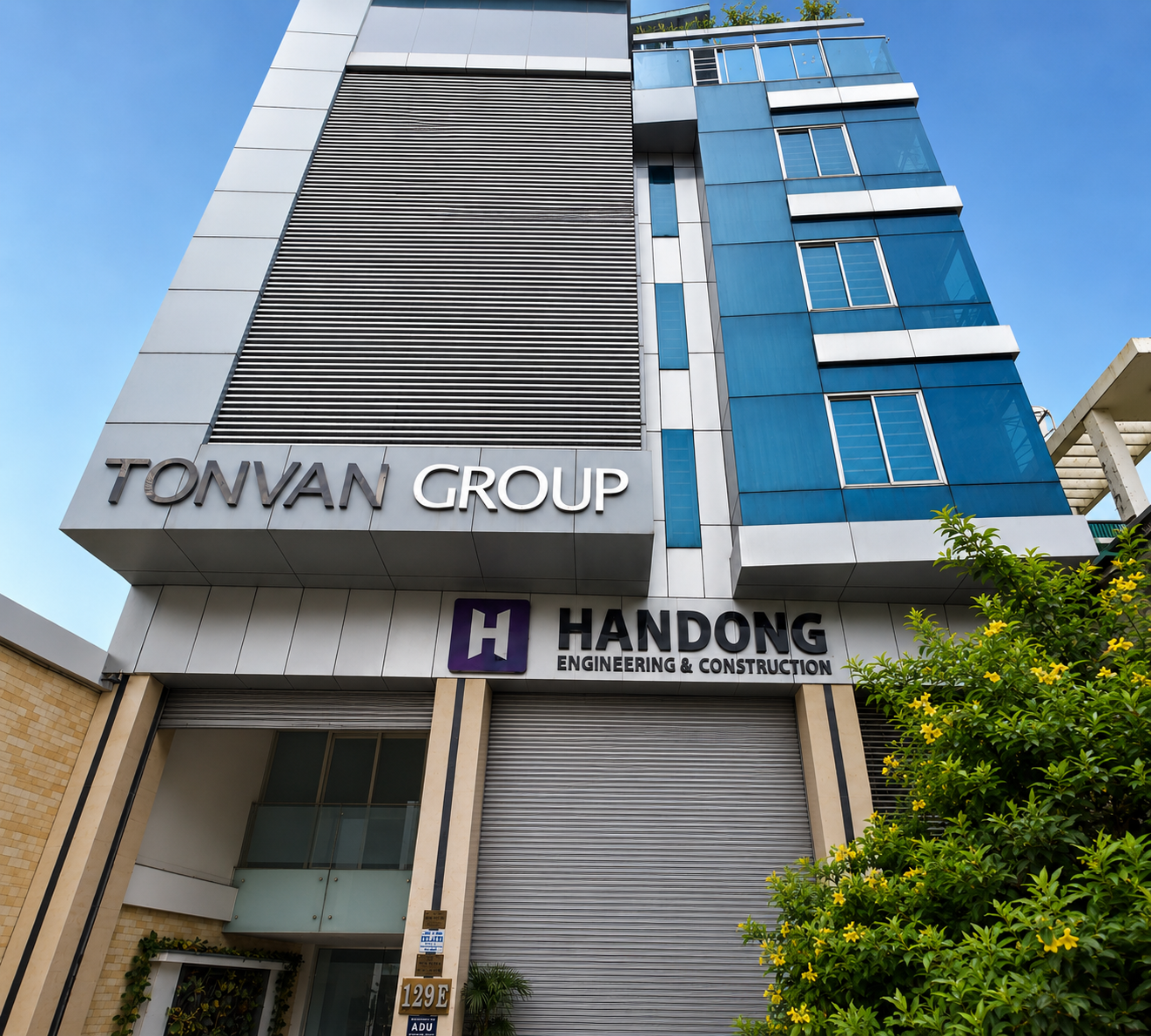 Seven-floor mixed-use commercial building facade in Ho Chi Minh City