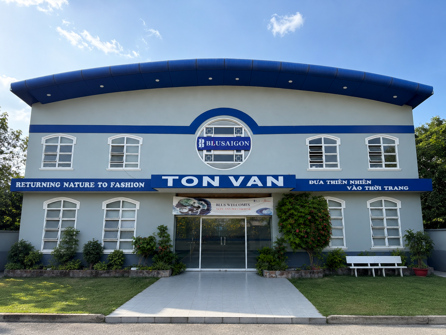 Mixed-use multifamily and factory building exterior in Ho Chi Minh City